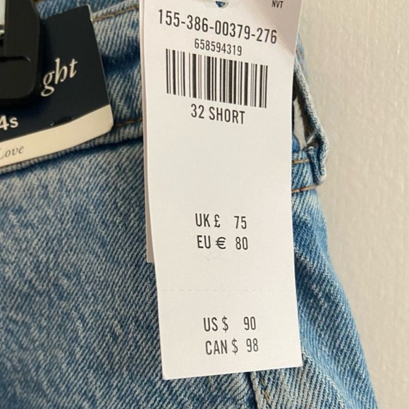 Abercrombie & Fitch curve love the 90’s straight mid rise Jeans Sz 32 NWT - Picture 6 of 7